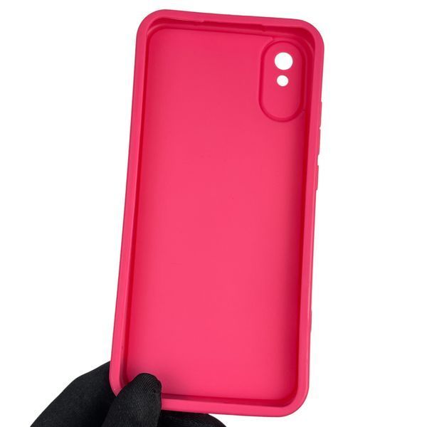 Чехол силиконовый оригинальный Soft Touch с 3D принтом смешного теда мишки для Xiaomi Redmi 9A малиновый (Полная защита камеры) 0048914 фото