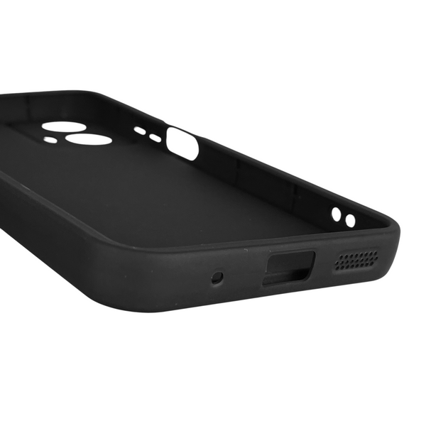 Чехол силиконовый оригинальный Soft Touch с 3D принтом милый мишка для Motorola Moto G04 (XT2421-2) черный (Полная защита камеры) 0043229 фото