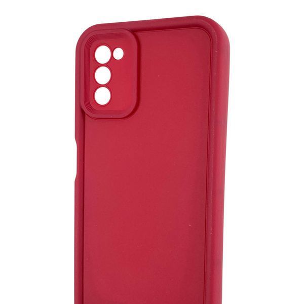 Чехол силиконовый Soft Touch для Samsung Galaxy A03s бордовый (Полная защита камеры) 0053947 фото