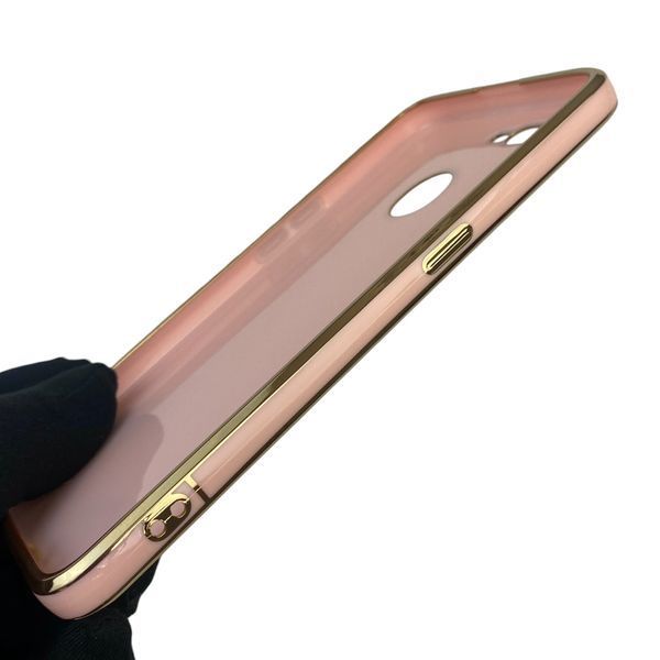 Чохол для OPPO A5S з кільцем-підставкою із золотою окантовкою на оппо а5с пудровий gs1 0020959 фото