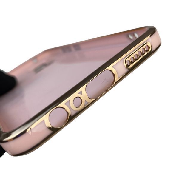 Чехол для Vivo V21E 4G с кольцом MagSafe с золотой окантовкой на виво в21е пудровый gs1 0022488 фото