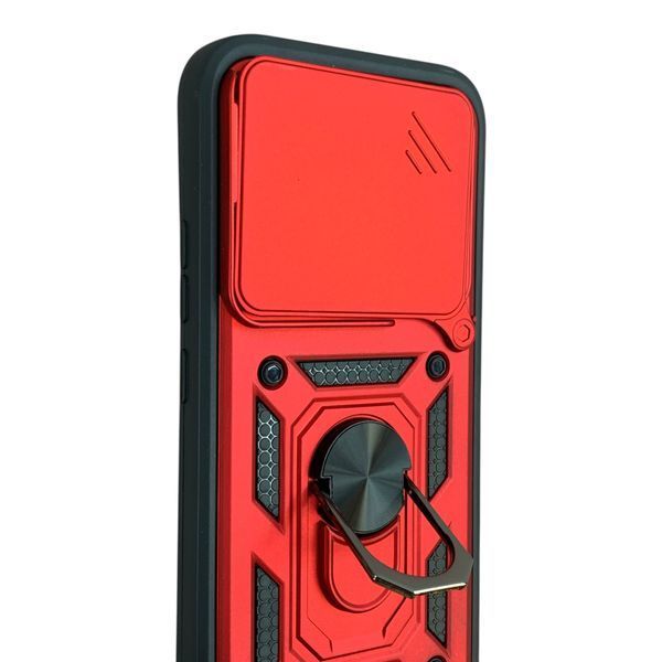 Чехол со шторкой камеры для Xiaomi 17T красный (противоударный, кольцо в авто) 0059834 фото