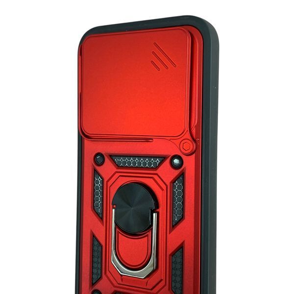Чехол со шторкой камеры для Xiaomi 17T красный (противоударный, кольцо в авто) 0059834 фото