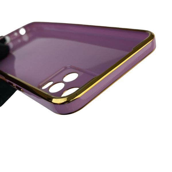 Чехол для Vivo Y21S с кольцом MagSafe с золотой окантовкой на виво у21с черничный gs1 0022025 фото