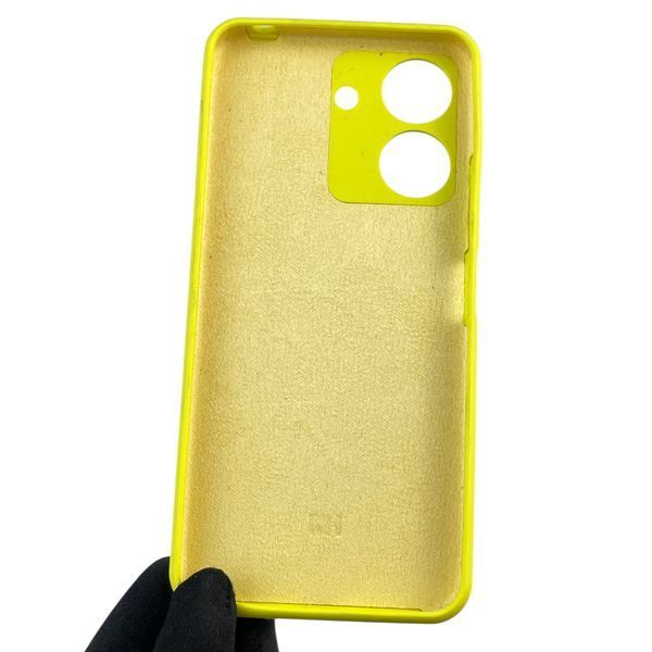 Чехол для Xiaomi Redmi 13C силиконовый с микрофиброй нескользящий на сяоми редми 13с желтый 0032589 фото
