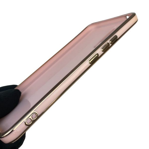 Чехол для Vivo V21E 4G с кольцом MagSafe с золотой окантовкой на виво в21е пудровый gs1 0022488 фото