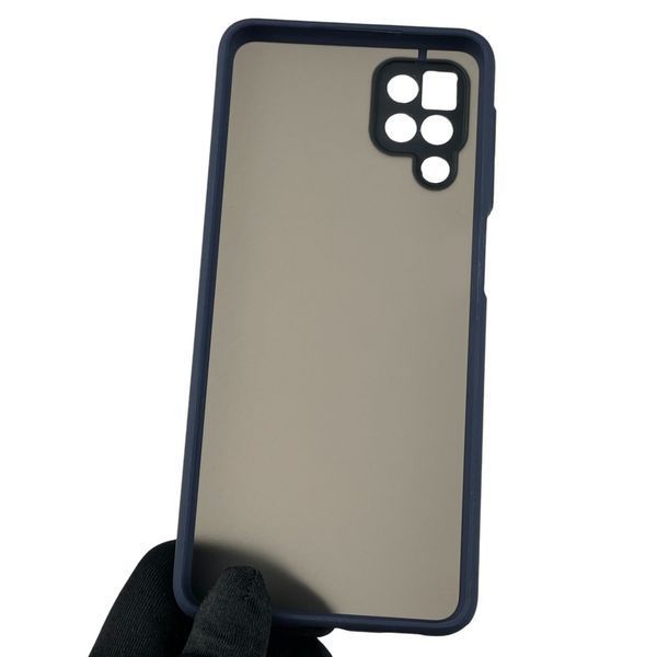 Чохол для Samsung Galaxy M12 SM-M127F матовий напівпрозорий з високими бортами із захистом камери на самсунг м12 синій 0000324 фото