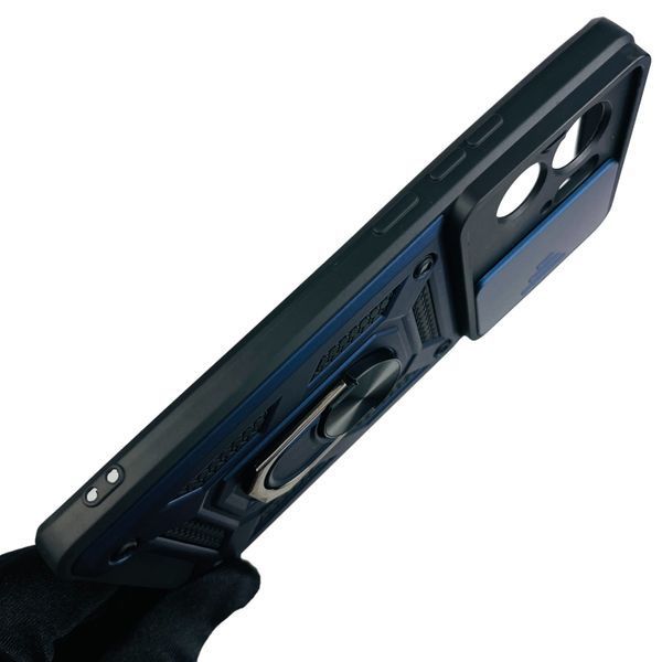 Чохол для Motorola Edge 40 PAY40042RS броньований з кільцем зі шторкою на камеру на моторола едж 40 темно-синій 0001648 фото