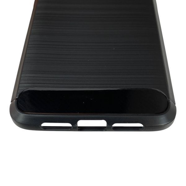 Чохол для телефона OnePlus 6T карбоновий протиударний з високими бортами чорний 0051987 фото