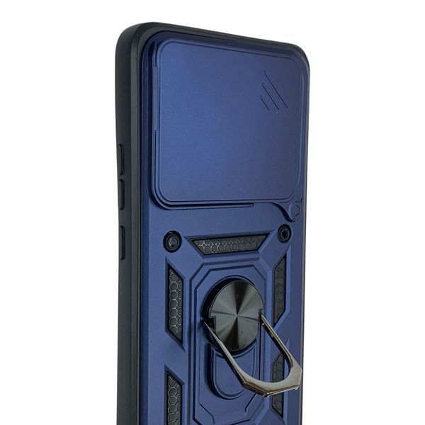 Чохол протиударний для Xiaomi 14T Pro з магнітною пластиною зі шторкою на камері синій 0050782 фото