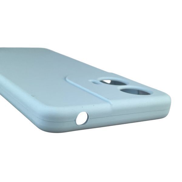 Чехол для Motorola Moto G04s силиконовый с микрофиброй нескользящий на моторола г04с голубой 0031736 фото