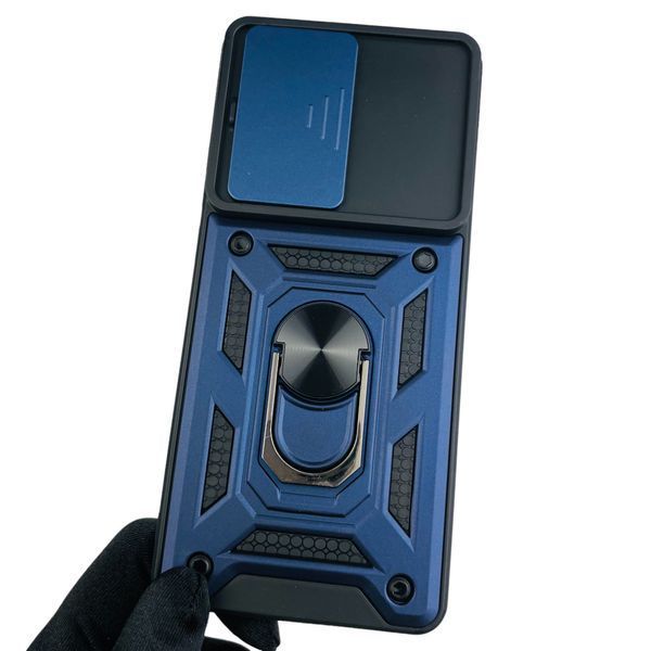 Чохол для Motorola Edge 40 PAY40042RS броньований з кільцем зі шторкою на камеру на моторола едж 40 темно-синій 0001648 фото