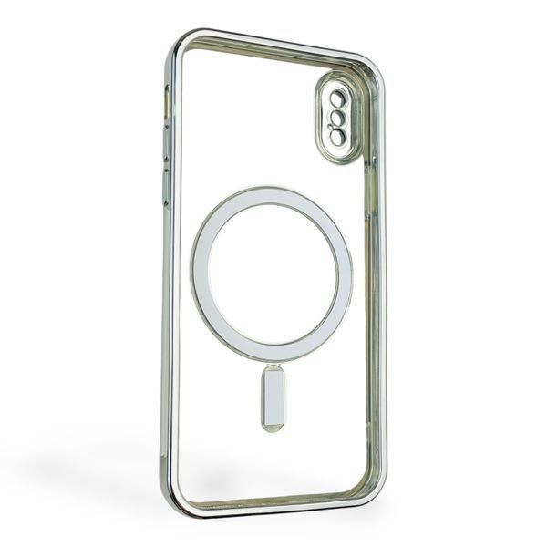 Чохол для Apple iPhone XS з лінзами на камері з MagSafe на айфон хс срібний 0034546 фото