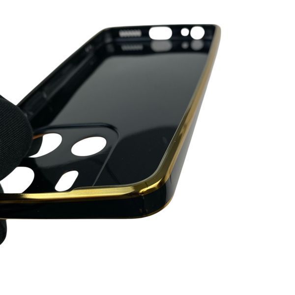 Чохол для TECNO Spark Go 2023 (BF7) з кільцем MagSafe із золотою окантовкою на техно спарк го 2023 чорний gs1 0021606 фото
