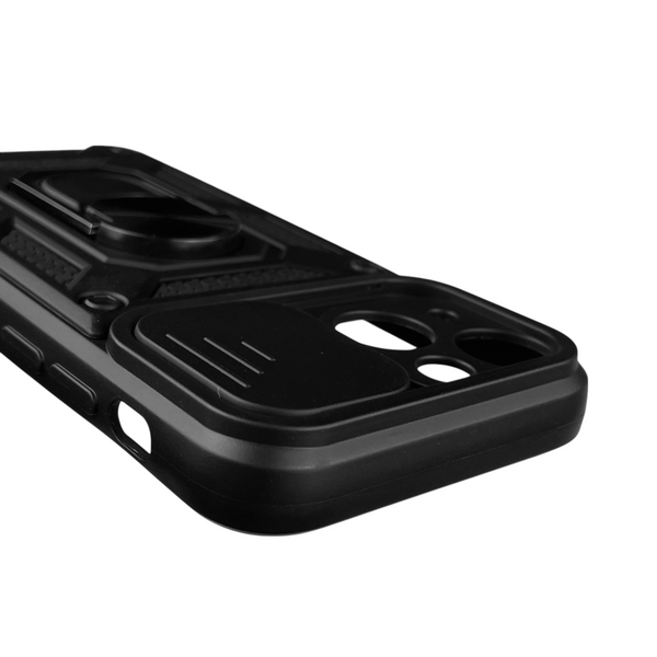 Чохол для Apple iPhone 13 Mini броньований з кільцем-тримачем підставкою зі шторкою на айфон 13 міні чорний rg1 0015582 фото
