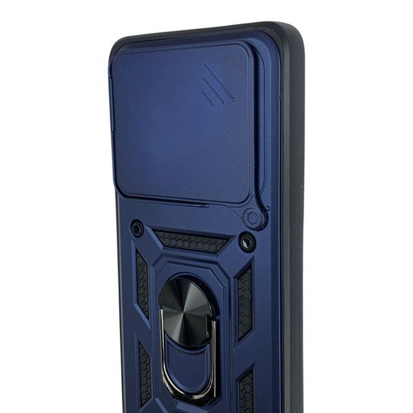Чохол протиударний для Xiaomi 14T Pro з магнітною пластиною зі шторкою на камері синій 0050782 фото
