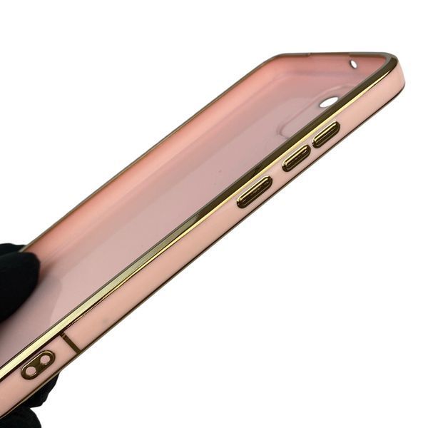 Чехол для Samsung Galaxy A03 SM-A035F с кольцом-подставкой с золотой окантовкой на самсунг а03 пудровый gs1 0020542 фото