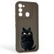 Чехол силиконовый Soft Touch с 3D принтом злой котик для Tecno Spark Go (KG5m) коричневый (Полная защита камеры) 0047275 фото 1