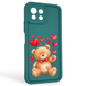 Чехол силиконовый оригинальный Soft Touch с 3D принтом милый мишка для Xiaomi Mi 11 Lite темно-зеленый (Полная защита камеры) 0043599 фото 1
