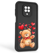 Чохол силіконовий оригінальний Soft Touch з 3D принтом милий ведмедик для Xiaomi Redmi Note 9s чорний (Повний захист камери) 0043913 фото