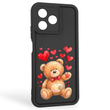 Чохол силіконовий оригінальний Soft Touch з 3D принтом милий ведмедик для Realme Note 50 чорний (Повний захист камери)