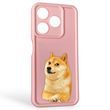 Чохол силіконовий Soft Touch з 3D принтом мему сібу для TECNO Spark 10 (KI5q) рожевий (Повний захист камери) 0048307 фото