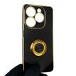 Чехол для Tecno Pop 8 BG6h с кольцом-подставкой с золотой окантовкой на техно поп 8 черный gs1