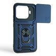 Чехол со шторкой камеры для Xiaomi 17T синий (армированный, кольцо-держатель) 0059835 фото
