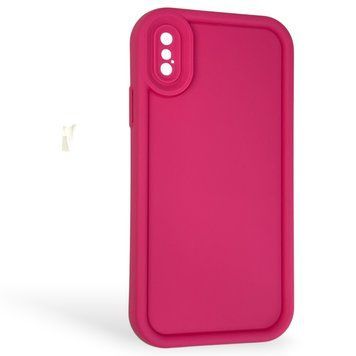 Чохол силіконовий Soft Touch для Apple iPhone X маліновий (Повний захист камери) 0044255 фото