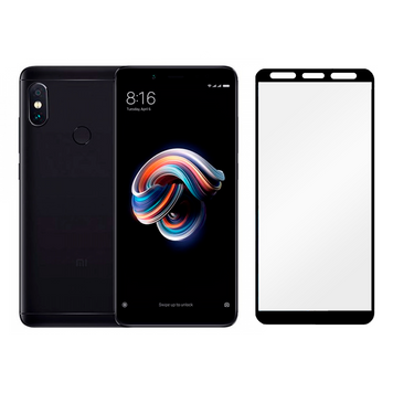Защитное стекло МАТОВОЕ для телефона Xiaomi Redmi Note 5 противоударное на сяоми редми нот 5 черное 0039315 фото