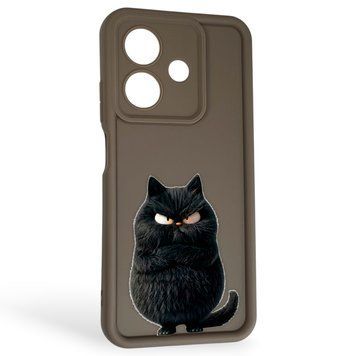 Чохол силіконовий Soft Touch з 3D принтом злого кота для Oppo A3 коричневий (Повний захист камери) 0046946 фото