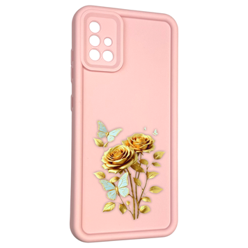 Чехол силиконовый Soft Touch с 3D принтом женским для Samsung Galaxy A51 (SM-A515F) пудровый (Полная защита камеры) 0042771 фото