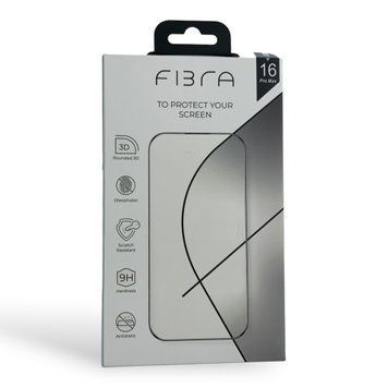 Захисне скло FIBRA для iPhone 16 Pro Max повноекранне 5D з тонкою чорною рамкою (олеофобне покриття, сітка від пилу, айфон 16 про макс) 0061735 фото