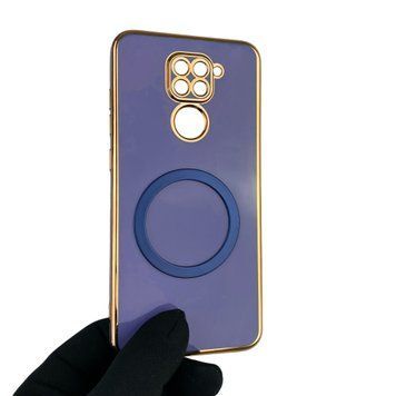 Чехол для Xiaomi Redmi Note 9 с кольцом MagSafe с золотой окантовкой на сяоми редми нот 9 синий gs1 0021805 фото