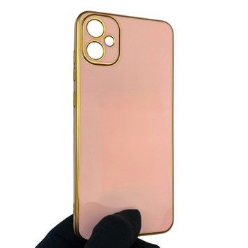 Чехол для Samsung Galaxy A05 SM-A055 с защитой камеры с золотой окантовкой на самсунг а05 пудровый gs1 0019676 фото