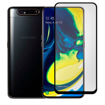 Защитное стекло МАТОВОЕ для телефона Samsung Galaxy A80 противоударное полноэкранное на самсунг а80 черное 0039049 фото