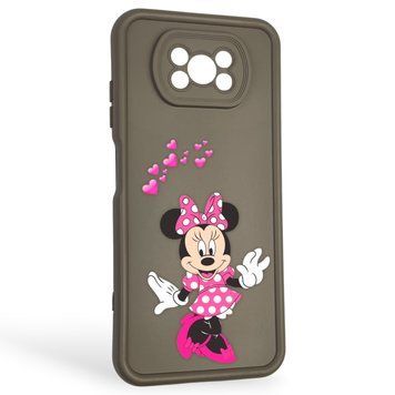 Чохол силіконовий оригінальний Soft Touch з 3D принтом чарівна мінні маус для Xiaomi Poco X3 Pro коричневий (Повний захист камери) 0049901 фото