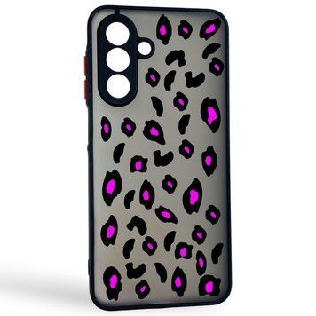 Чехол для телефона Samsung Galaxy A26 (SM-A266) с 3D принтом паттерн леопард пятна с высокими бортами черный 0059343 фото