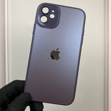 Чохол для Apple iPhone 11 термополіуретановий із загартованим склом із мікрофіброю із захистом камери на айфон 11 фіолетовий 0000248 фото