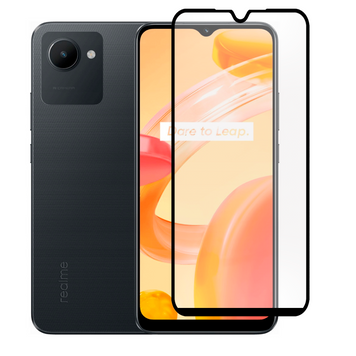 Защитное стекло для телефона Realme C30 противоударное полноэкранное на реалми с30 черное 0038656 фото