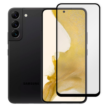 Защитное стекло для телефона Samsung Galaxy S22 (SM-S901B) противоударное полноэкранное на самсунг с22 черное 0038351 фото