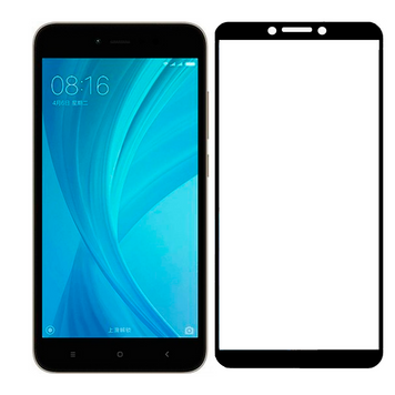 Защитное стекло для телефона Xiaomi Redmi Note 5A Prime противоударное на сяоми редми нот 5а прайм черное 0038451 фото