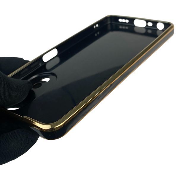 Чехол для OPPO A58 4G с кольцом MagSafe с золотой окантовкой на оппо а58 черный gs1 0021339 фото