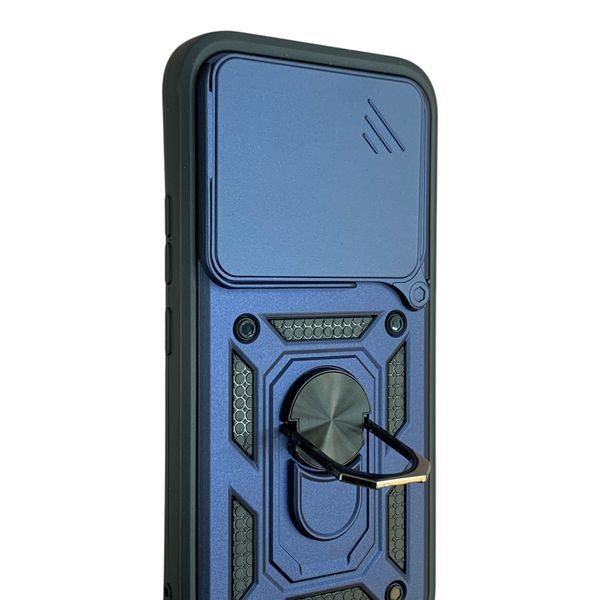 Чехол со шторкой камеры для Xiaomi 17T синий (армированный, кольцо-держатель) 0059835 фото