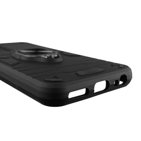 Чехол для телефона Tecno Pop 6 Pro (BE8) бронированный с кольцом-держателем на техно поп 6 про чёрный 0025748 фото