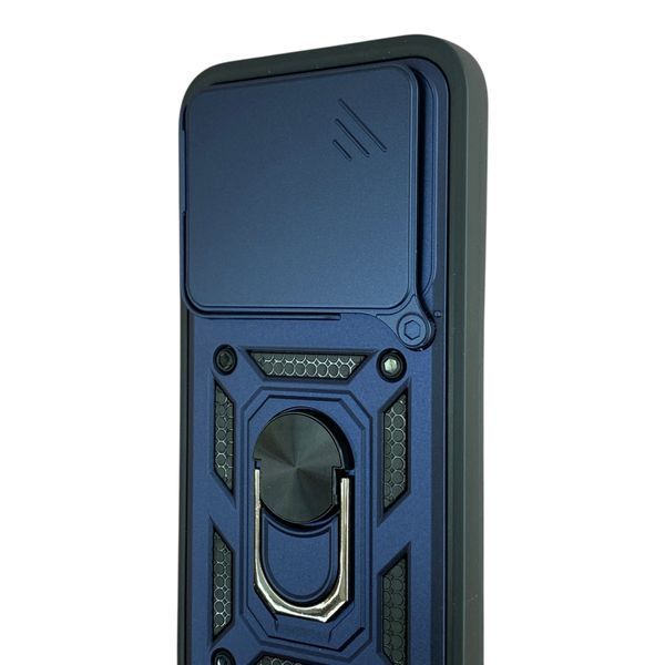 Чехол со шторкой камеры для Xiaomi 17T синий (армированный, кольцо-держатель) 0059835 фото