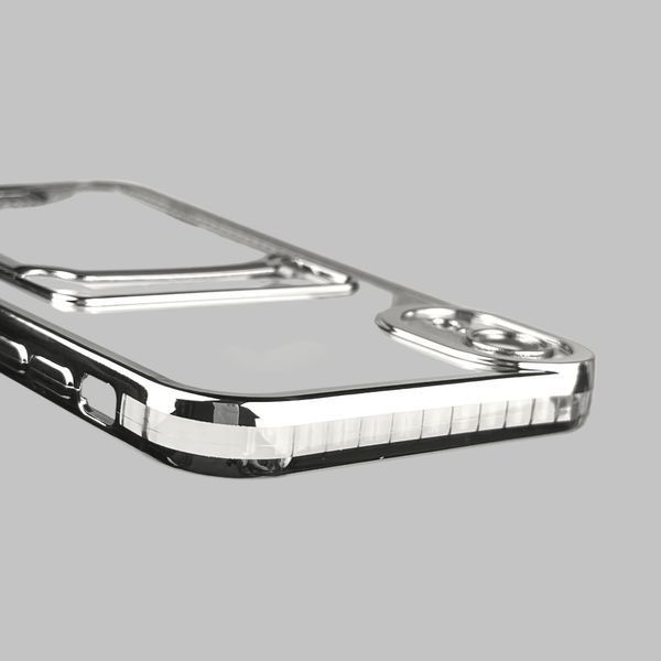 Чохол для Apple iPhone XR зі срібною окантовкою з кишенькою для карток на айфон ХР срібний 0013047 фото