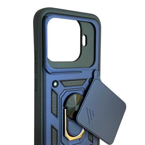 Чехол со шторкой камеры для Xiaomi 17T синий (армированный, кольцо-держатель) 0059835 фото
