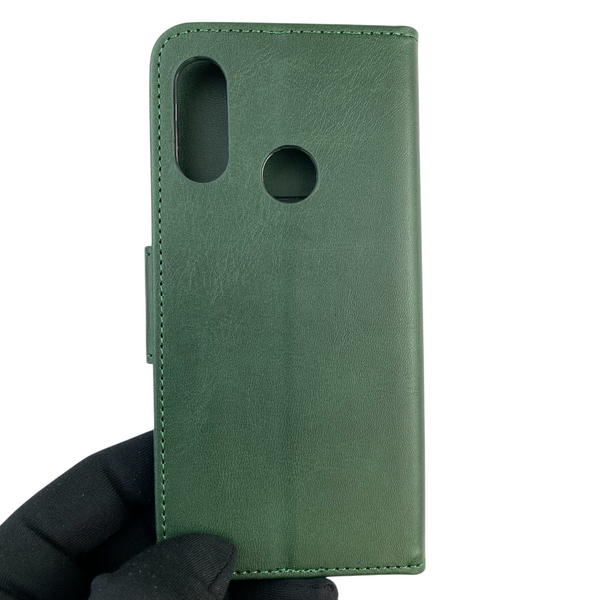 Чехол-книжка для телефона Huawei Y6 2019 кожанная с магнитной застежкой на хуавей Y6 2019 зеленая 0025219 фото