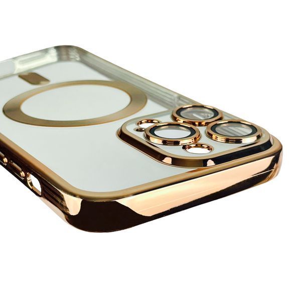 Чохол Apple Iphone 15 Pro Max з лінзами для камери з магнітом магсейф на айфон 15 про макс жовтий золотий 0007957 фото